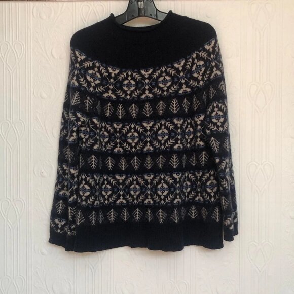 Great condition TOAST Fair Isle wool jumper sweater blue size M - Picture 2 of 5
